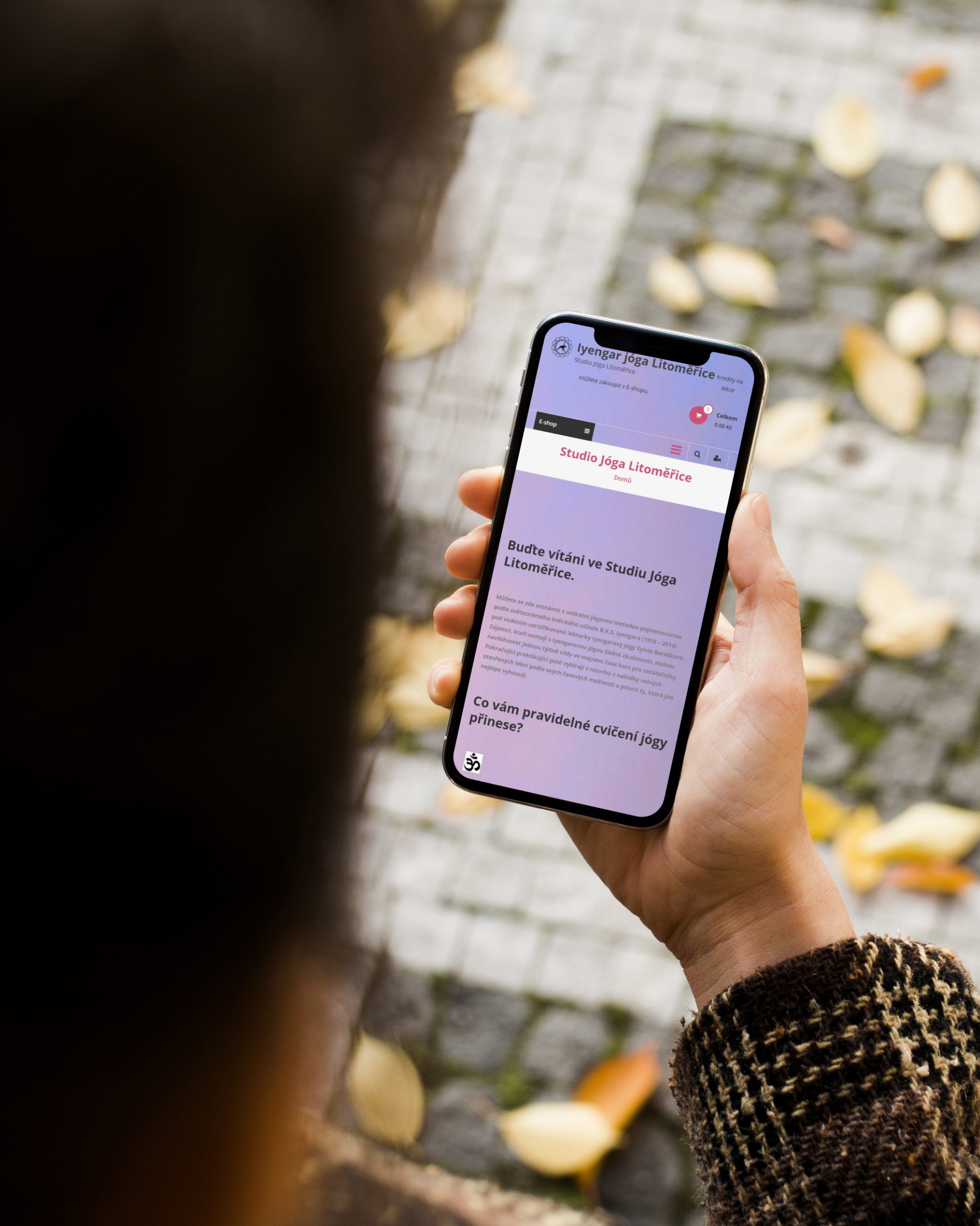 Mobilní zobrazení webu Jóga Litoměřice